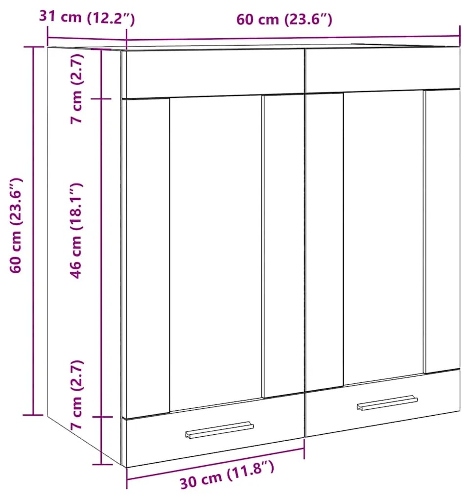 Armário de parede para cozinha com porta de vidro “Lyon”