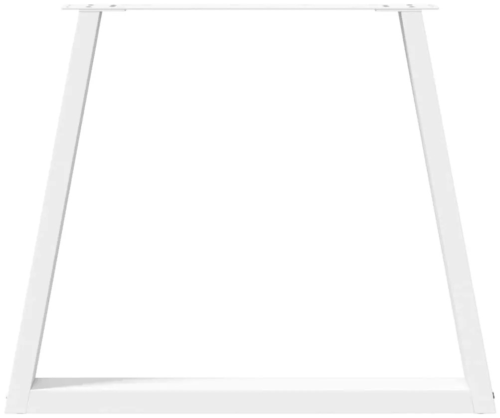 Pernas para mesa de jantar em V, 2 peças, branco, 70x(72-73,3) cm, aço