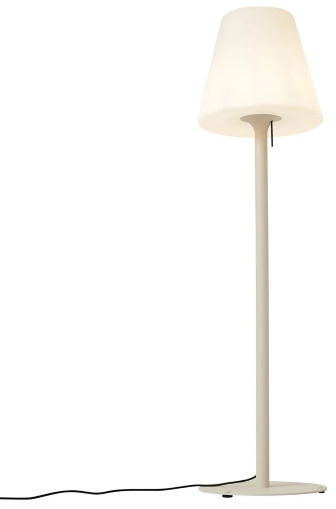 Candeeiro de Chão Moderno para Exterior Bege com Abajur Branco IP44 - Big Virginia Moderno