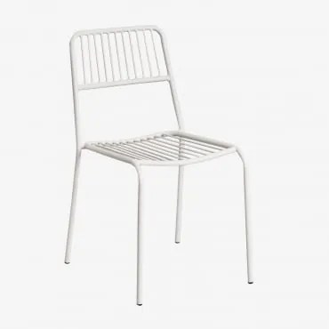 Cadeira De Jantar Empilhável Em Aço Elton Branco Glacial - Sklum