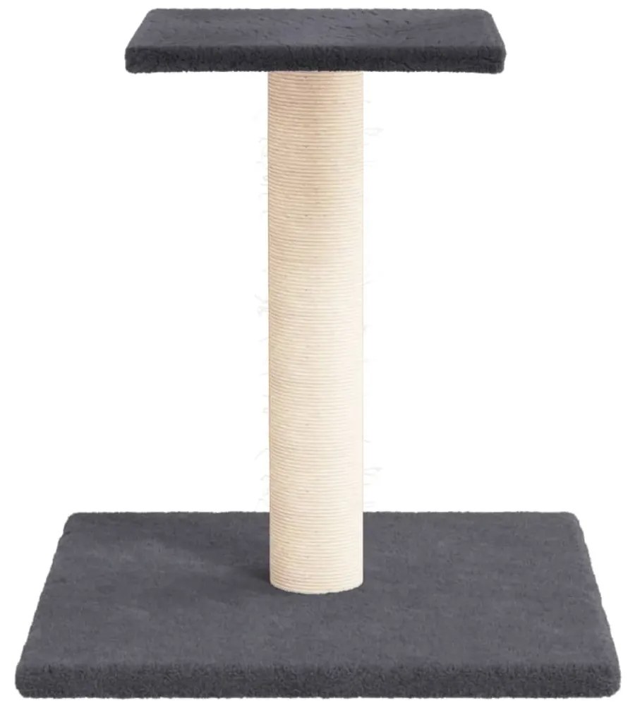 Poste arranhador para gatos com plataforma 38cm cinzento-escuro