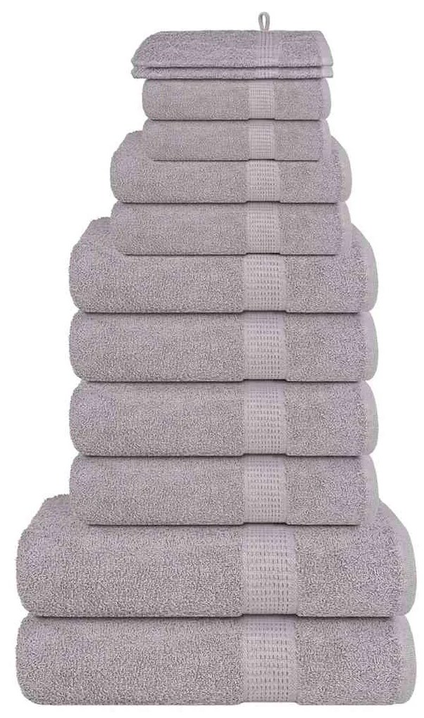 12pcs Conjunto toalhas banho 360 gsm 100% algodão cinza