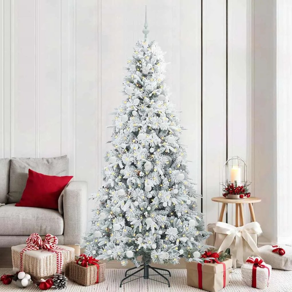 vidaXL Árvore de Natal Articulada Artificial Branco 210 cm PE e PVC
