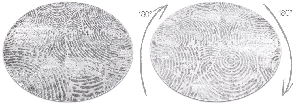Tapete MEFE moderno  Circulo 8725 círculos Impressão digital - Structural dois níveis de lã cinza cinzento