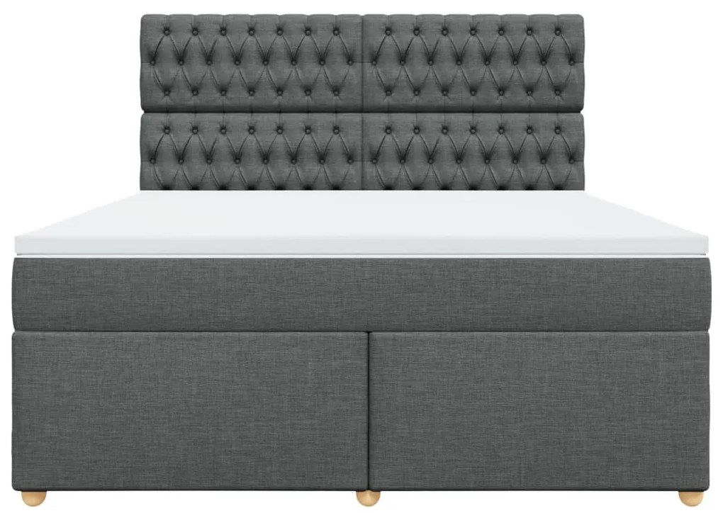 Cama com molas/colchão 180x200 cm tecido cinzento-escuro