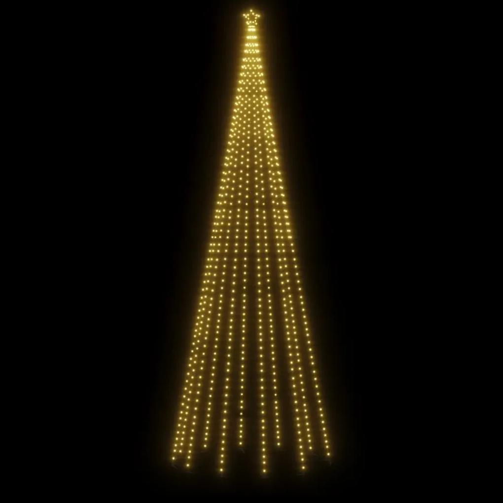 Árvore de Natal com espigão 732 luzes LED 500 cm branco quente