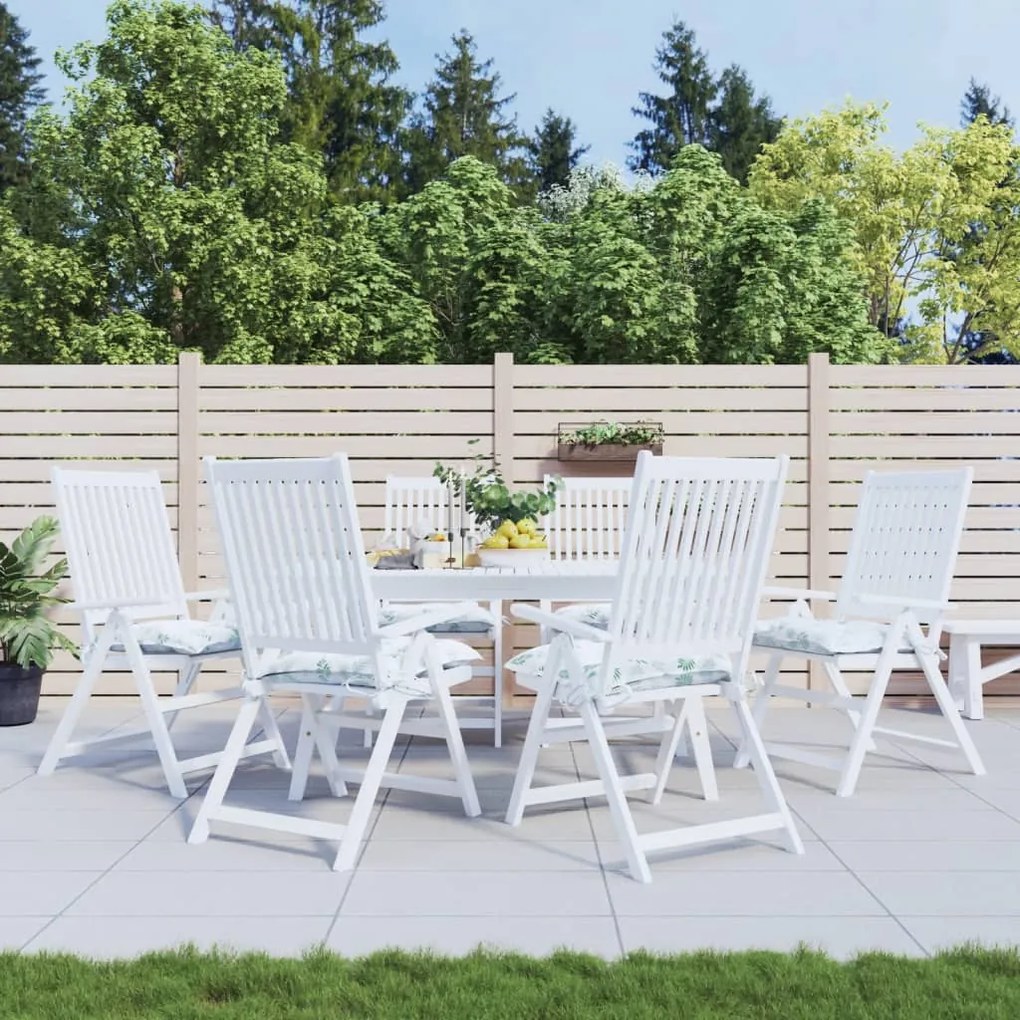 vidaXL Almofadões para cadeira 6 pcs 40x40x7 cm tecido padrão folhas