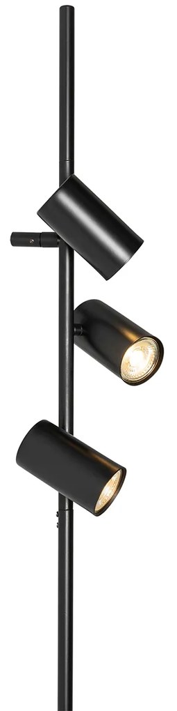 Candeeiro de parede inteligente preto com interruptor de pé 3 luzes incluindo 3 Wifi GU10 50mm - Jeana Luxe