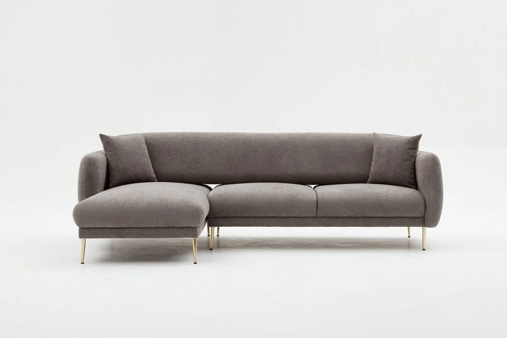 Sofá-Cama de Canto Simena – Cinzento – 266 x 133 cm