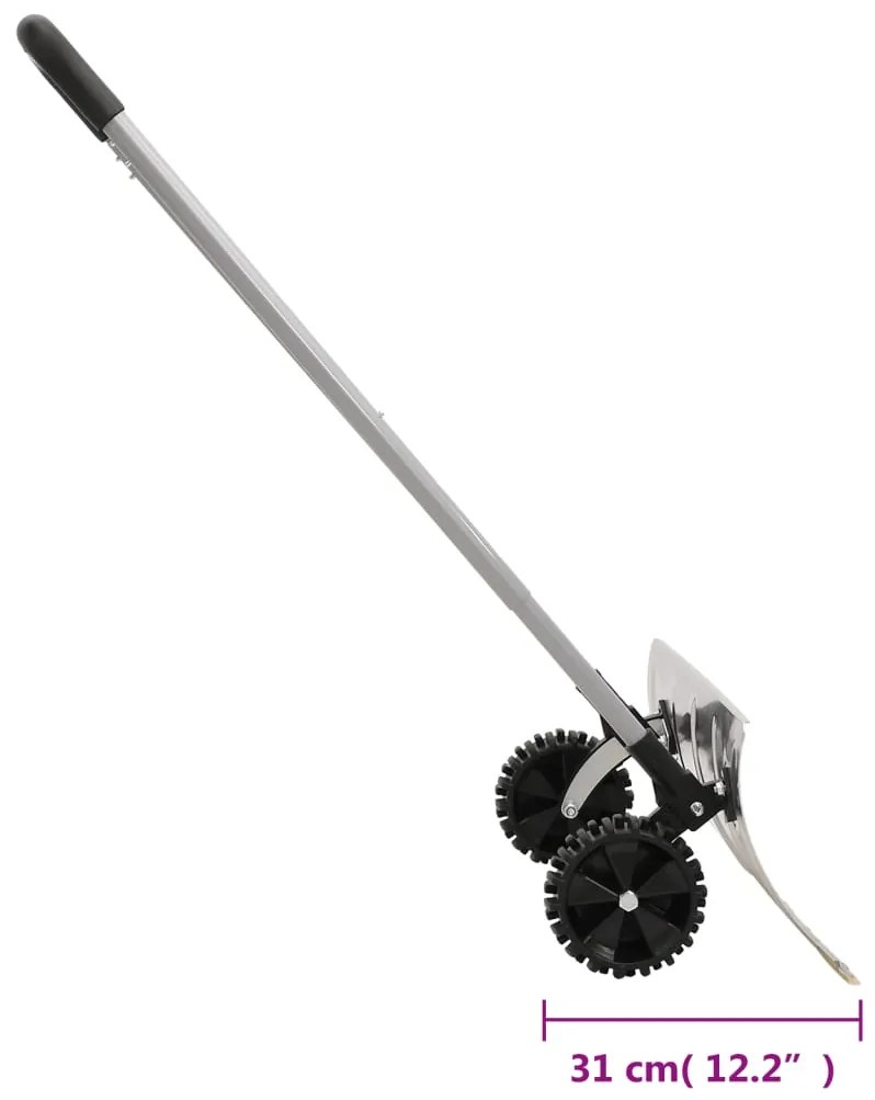 Pá de neve com pega extensível lâmina 61 cm aço prateado