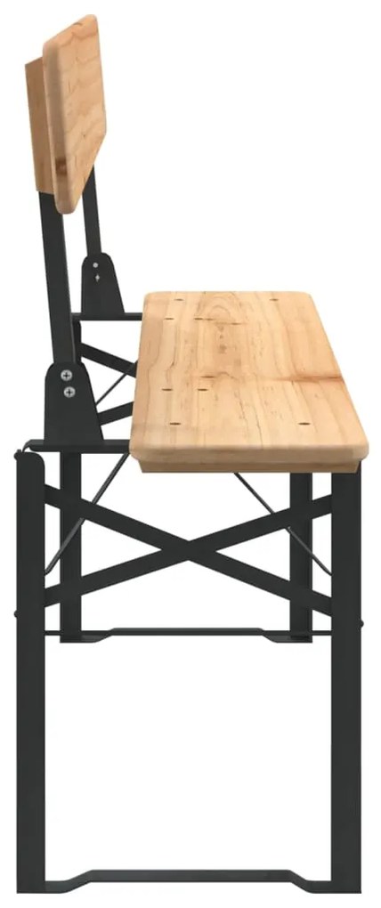 3 pcs conjunto mesas de cerveja dobráveis madeira abeto maciça