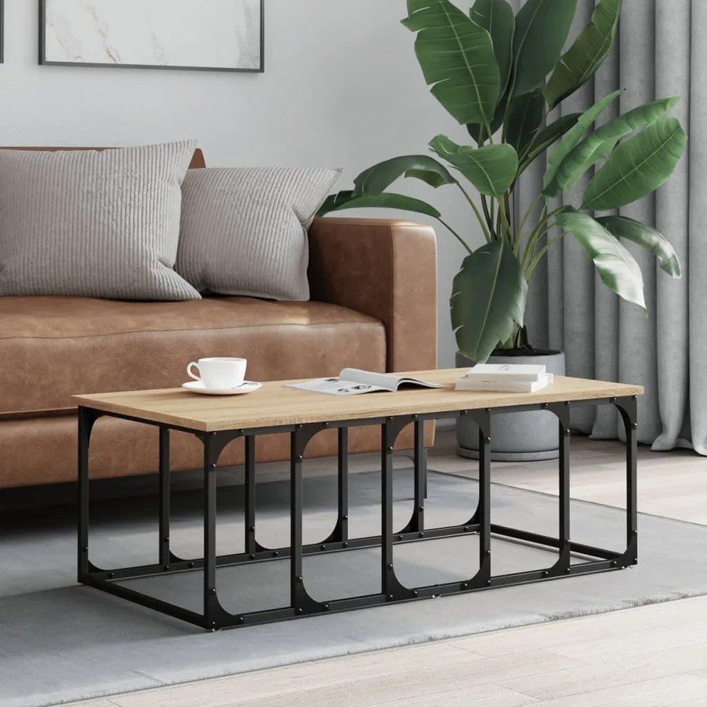 Mesa de centro 100x50x35,5 cm derivados madeira carvalho sonoma