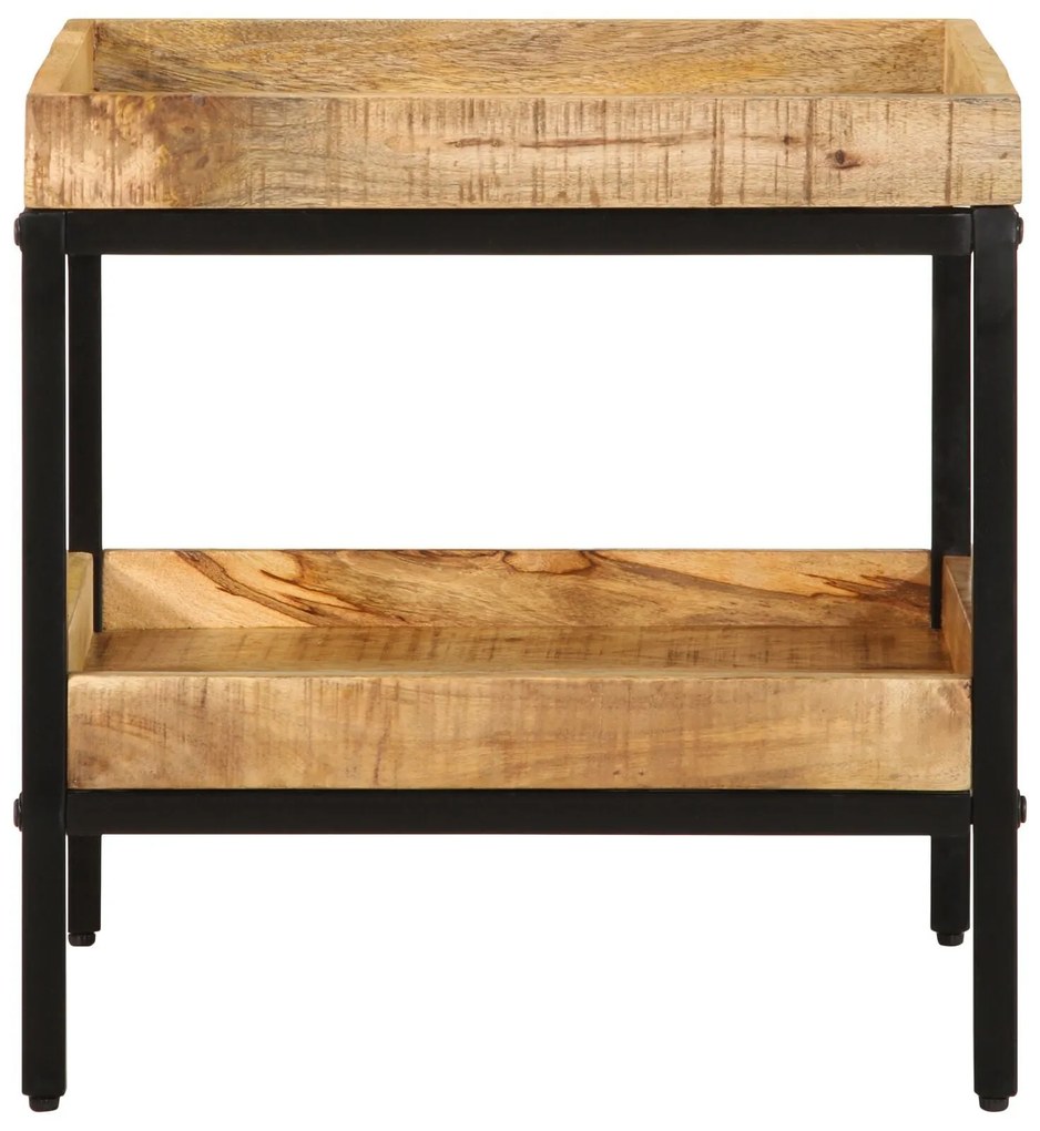 Mesa de Apoio 45x45x45 cm Madeira Sólida de Mangueira Rugosa