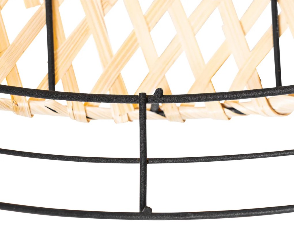 Candeeiro de teto oriental preto com bambu - Irena Oriental