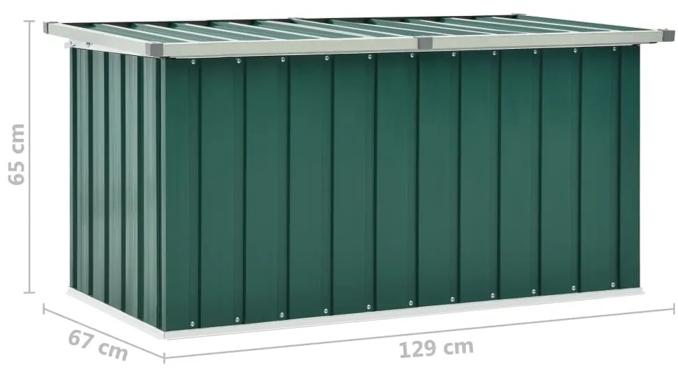 Caixa de arrumação para jardim 129x67x65 cm verde