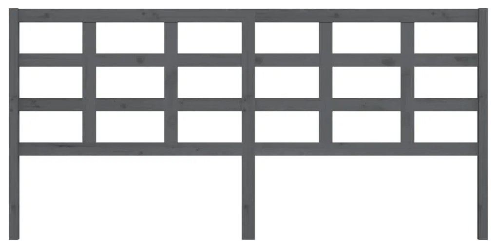 Cabeceira de cama 125,5x4x100 cm pinho maciço cinzento