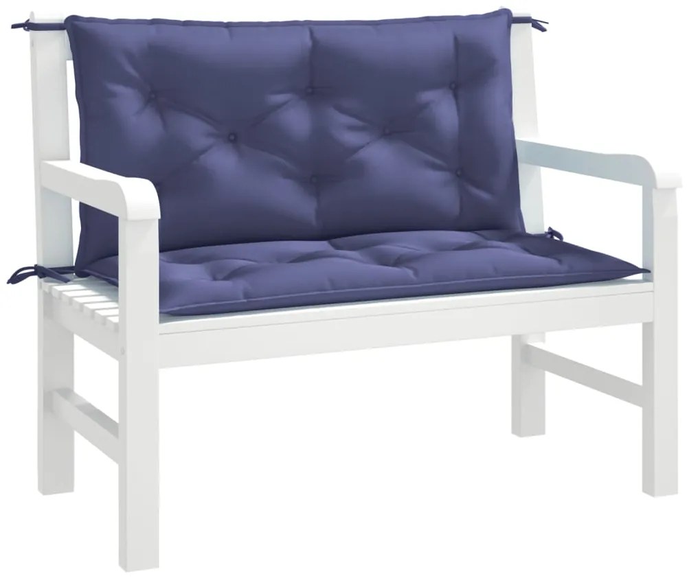 Almofadões banco jardim 2 pcs 100x50x7cm oxford azul-marinho