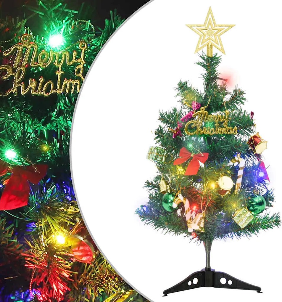 vidaXL Mini árvore de Natal artificial pré-iluminada c/ 20 LEDs verde