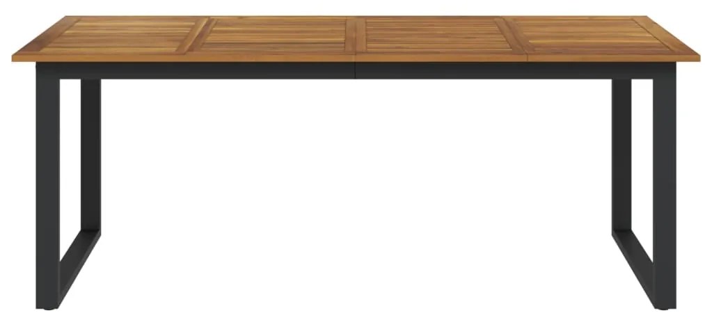 Mesa jardim c/ pernas em forma de U 200x90x75 cm acácia maciça