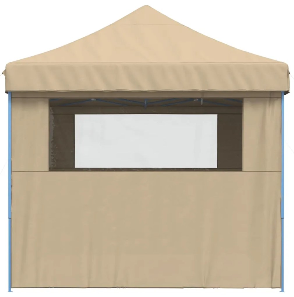 Tenda para festas pop-up dobrável com 4 paredes laterais bege