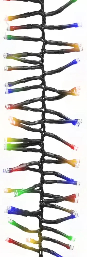 Cordão de luzes agrupadas 1000 luzes LED 11 m PVC multicolorido
