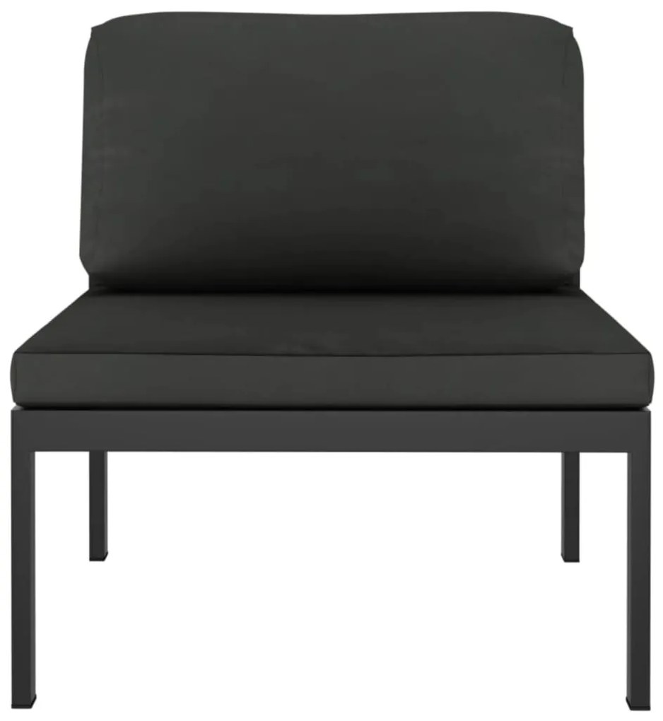 4 pcs conjunto lounge jardim com almofadões alumínio antracite