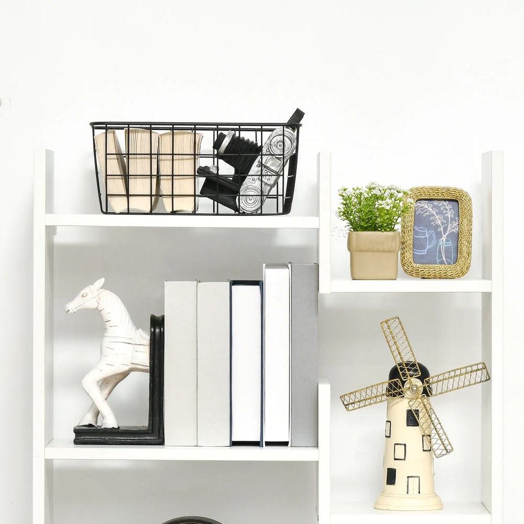 HOMCOM Estante para Livros de 6 Níveis Estante com 11 Compartimentos Abertos para Sala de Estar Escritório Estúdio Anti-Tombo Carga Máxima 100kg 61x21,6x162,6cm Branco