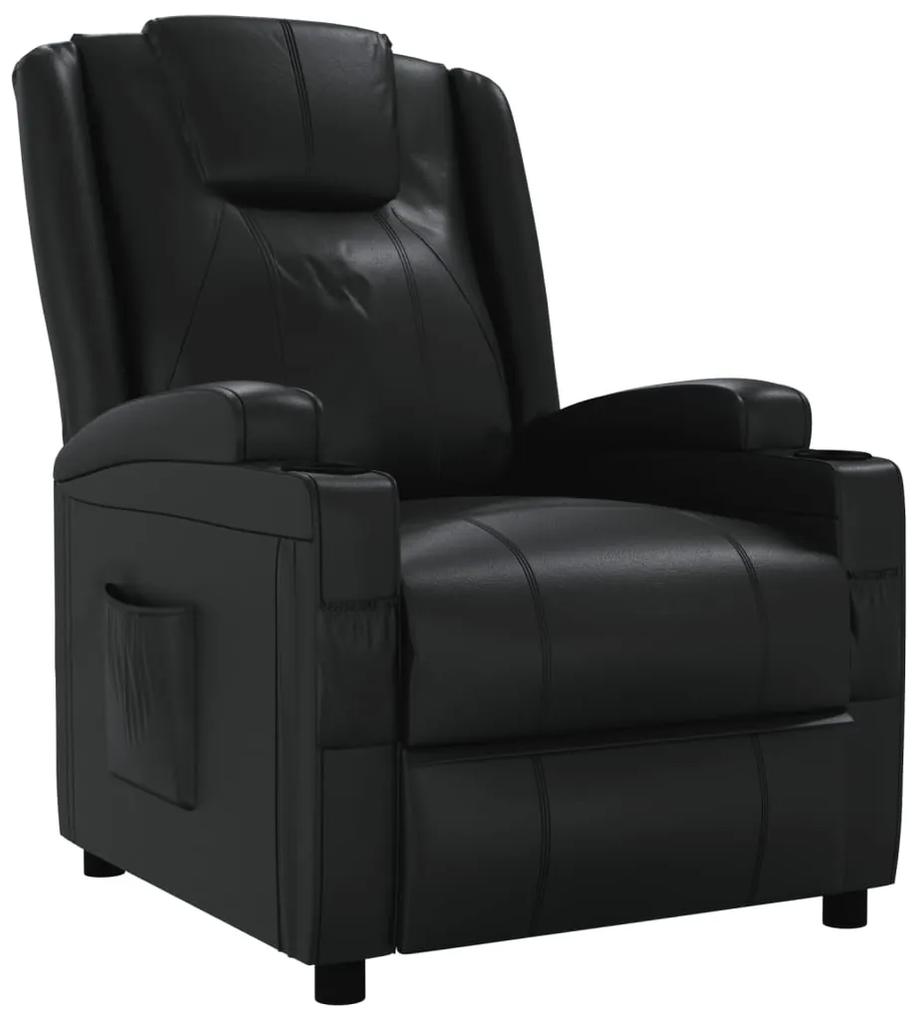 Cadeira reclinável couro artificial preto