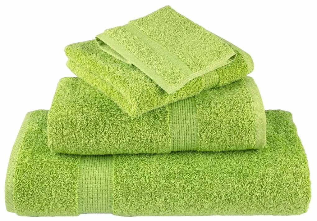 6pcs Conjunto toalhas banho premium SOLUND 600 gsm verde maça