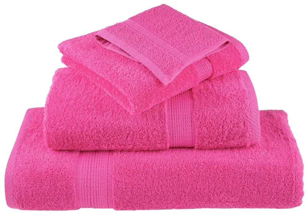 6pcs Conjunto toalhas banho premium SOLUND 600 gsm rosa