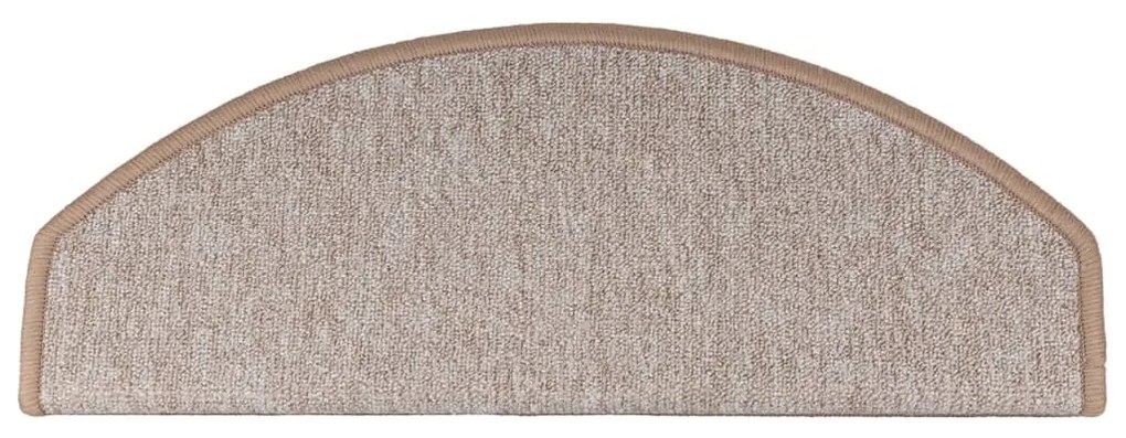Tapetes de escada 15 pcs 65x24x4 cm castanho claro
