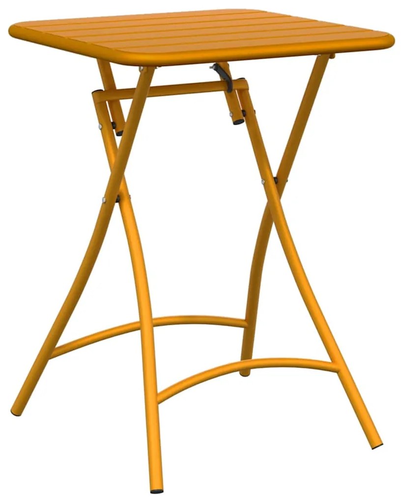 Mesa de Jardim Dobrável - Amarelo Mostarda - 55x55x73 cm - Aço
