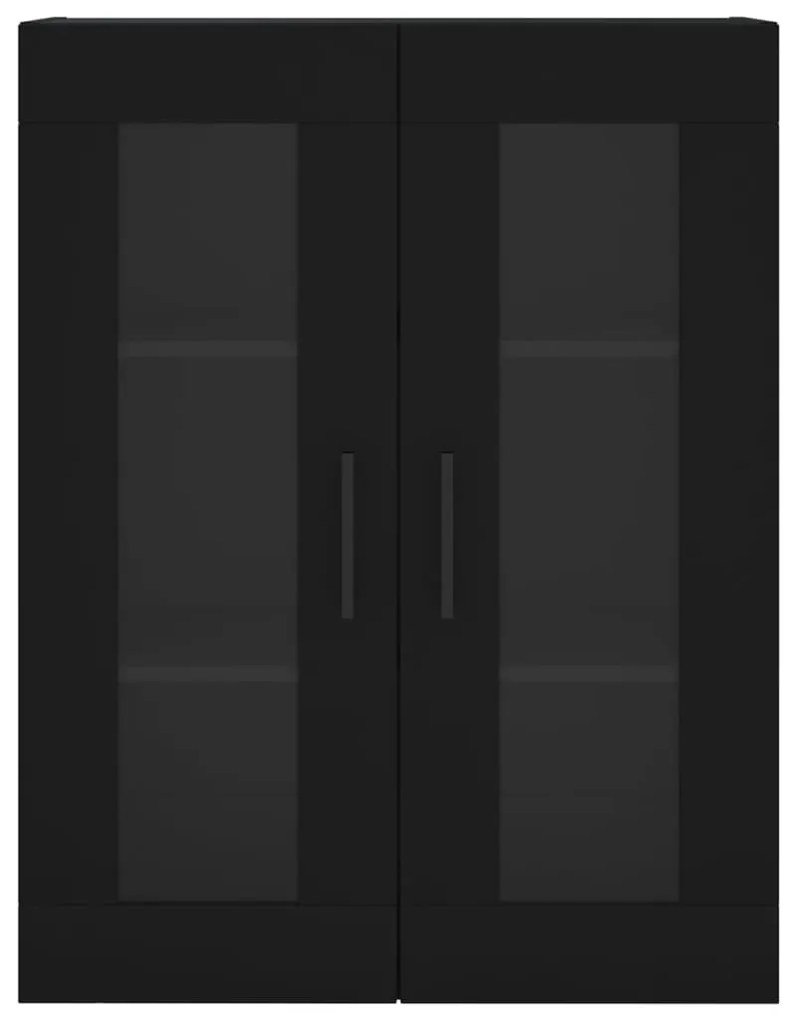 Móveis de parede 2 pcs derivados de madeira preto
