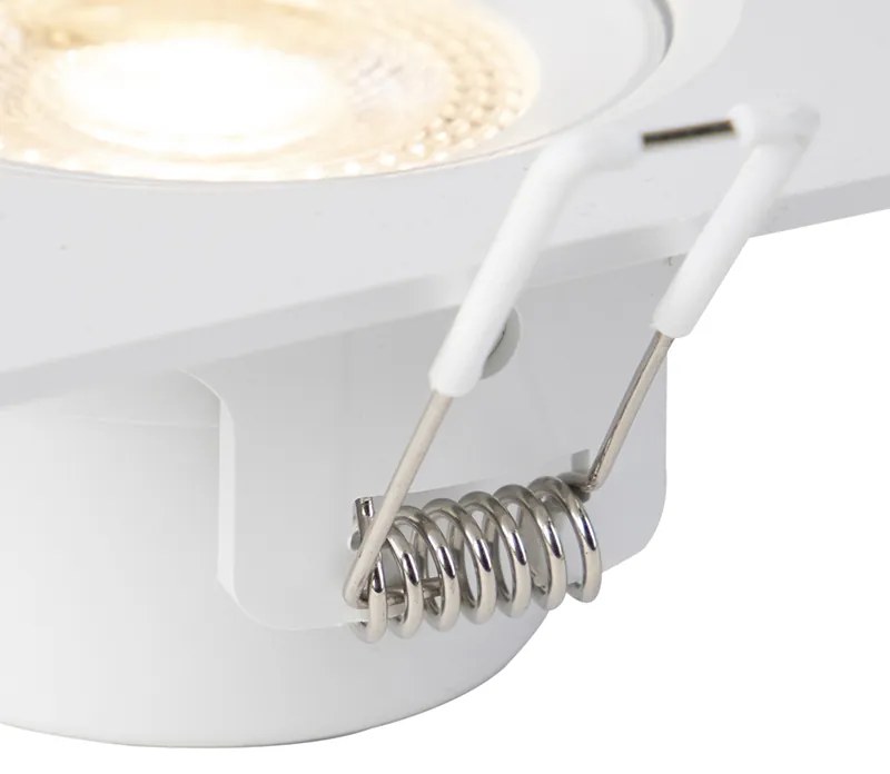 Conjunto de 3 focos embutidos brancos incluindo LED regulável em 3 etapas - Miu