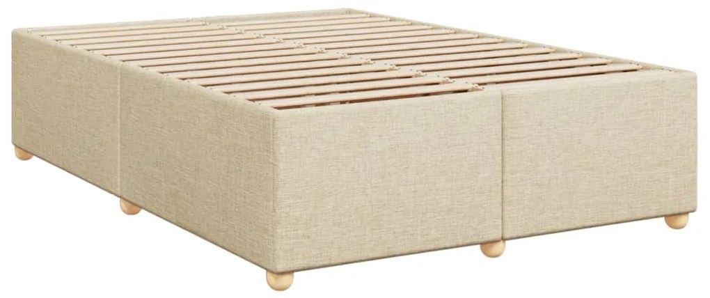Estrutura de cama sem colchão 160x200 cm tecido cor creme