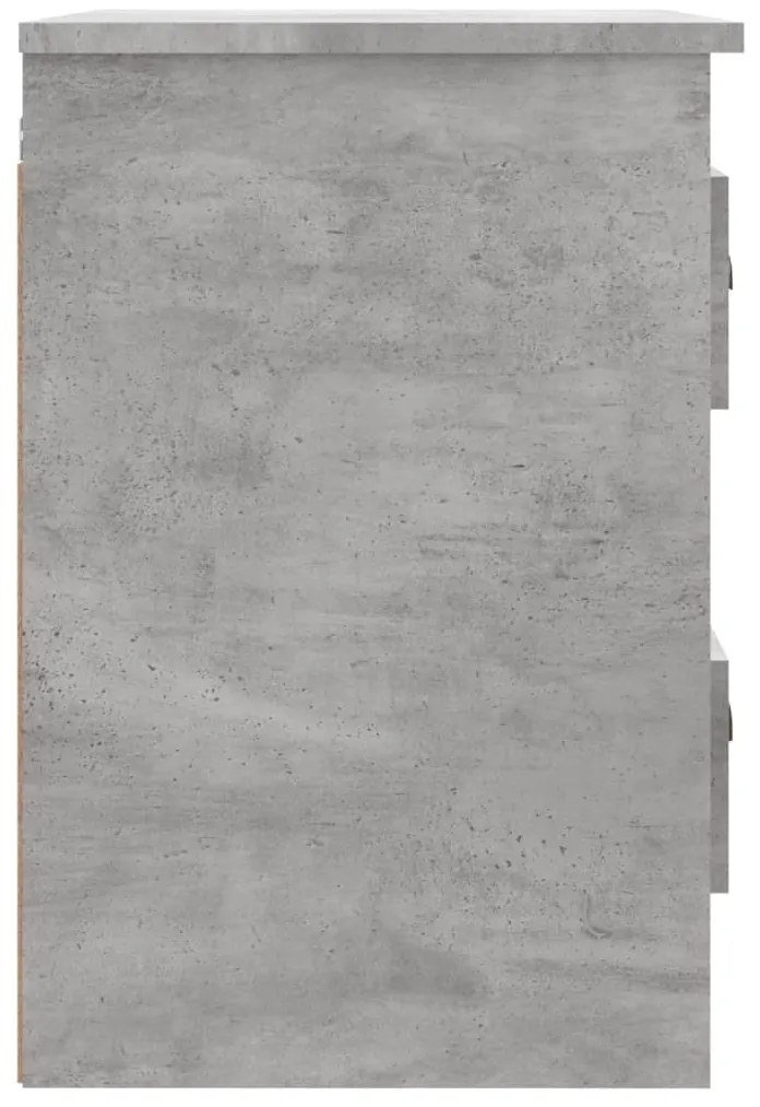 Mesas de cabeceira parede 2 pcs 41,5x36x53 cm cinzento cimento