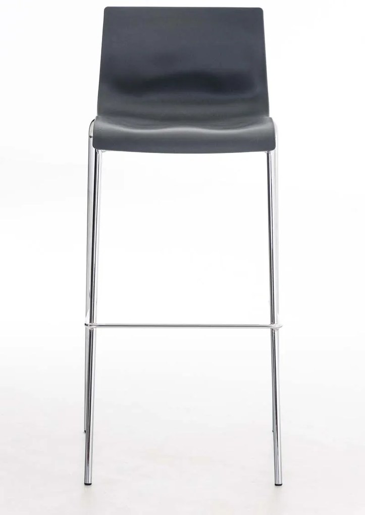Banco de bar Hoover em plástico e com estrutura cromada 43 x 100 x 48 cm Cinzento