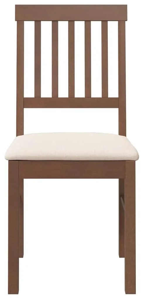 Cadeiras de jantar com almofadões 2 pcs madeira maciça castanho