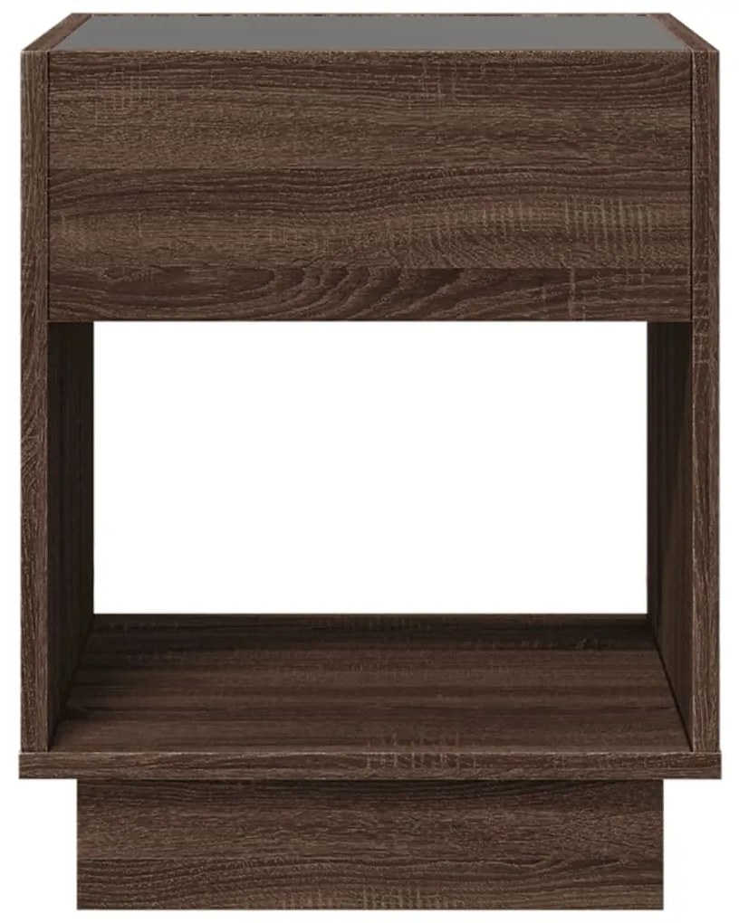 Mesa de centro luzes LED Infinity 40x40x50 cm carvalho castanho