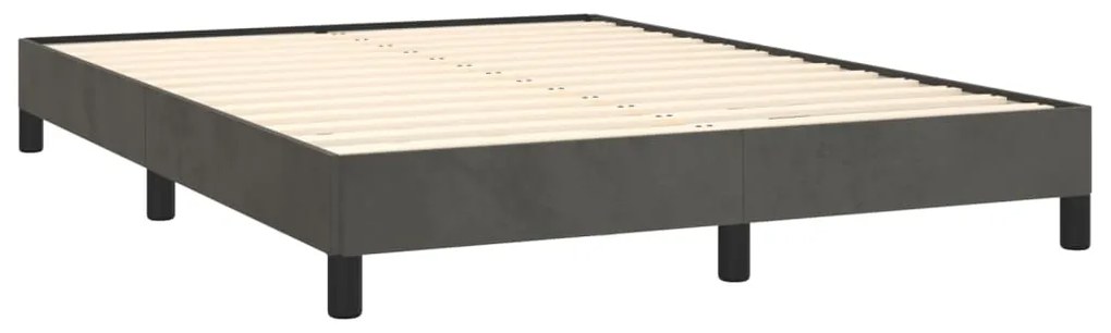 Estrutura de cama sem colchão 140x200 cm veludo cinzento-escuro