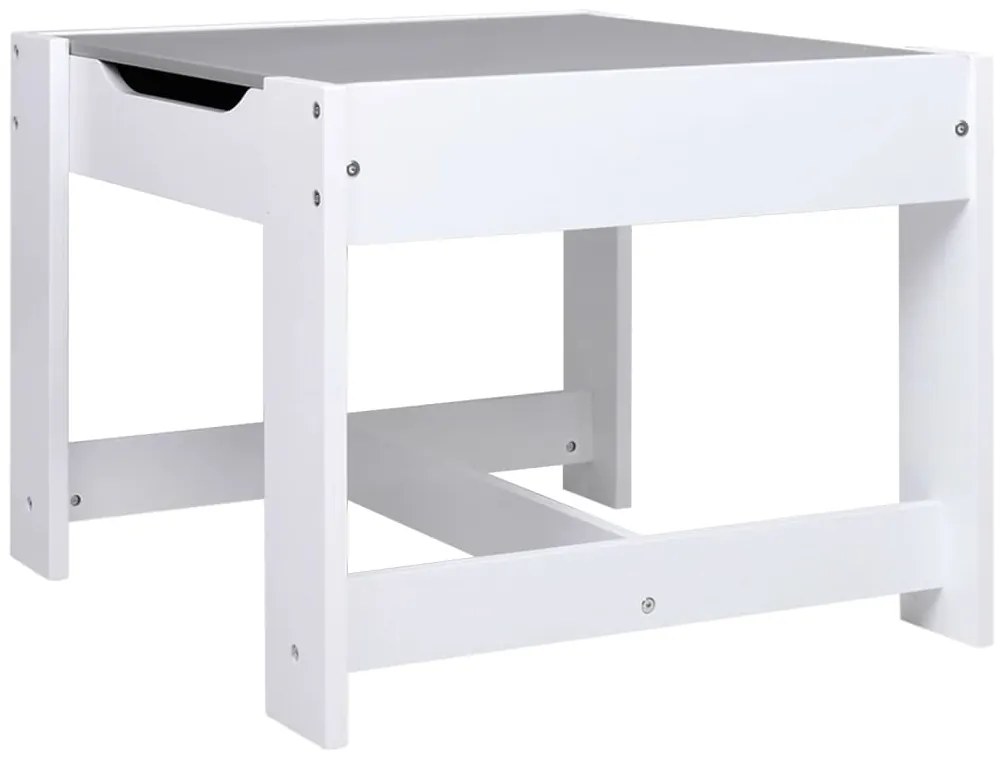 Mesa infantil com duas cadeiras MDF branco