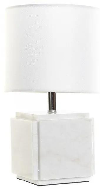 Lâmpada de Mesa DKD Home Decor Branco Poliéster Metal Mármore 220 V Dourado 50 W