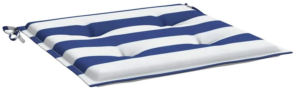 Almofadões p/ cadeira 2pcs 50x50x4 cm tecido riscas azul/branco