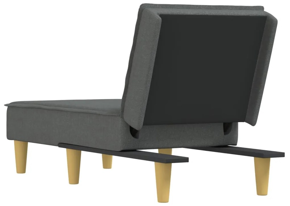 Chaise longue tecido cinzento-escuro