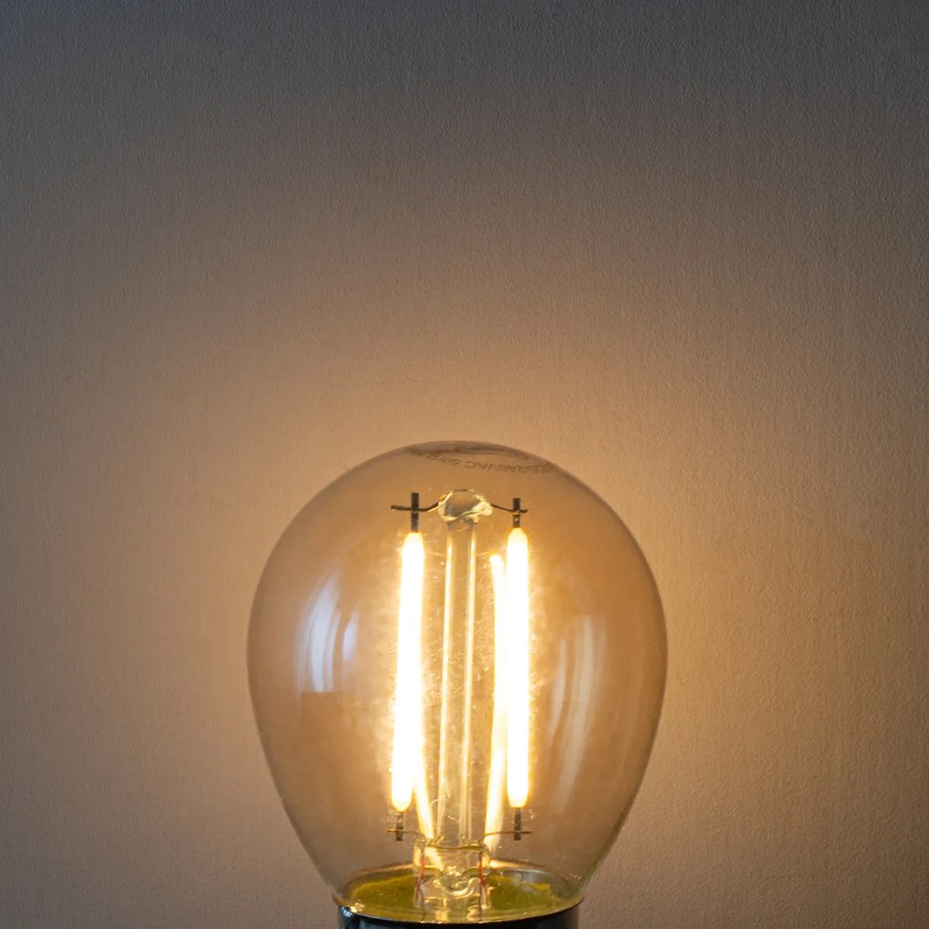 Conjunto de 5 E27 dimbare LED lamp P45 goud 3W 250 lm 2200K