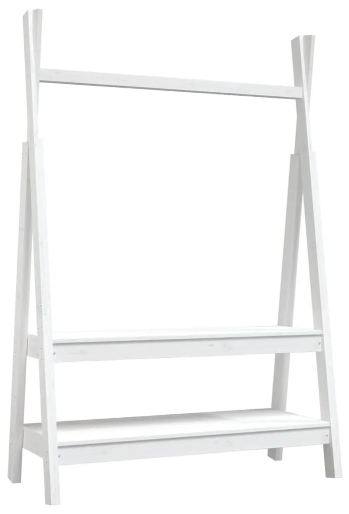 Suporte para roupas 100x45,5x150 cm madeira pinho maciça branco