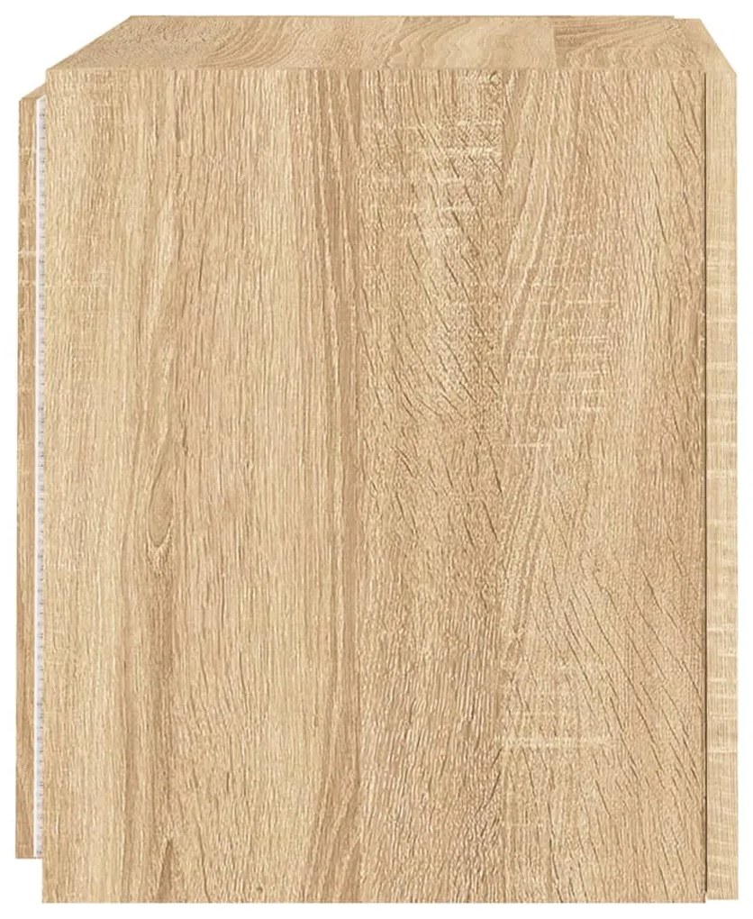 Móvel de parede p/ TV c/ luzes LED 40,5x35x40cm carvalho sonoma