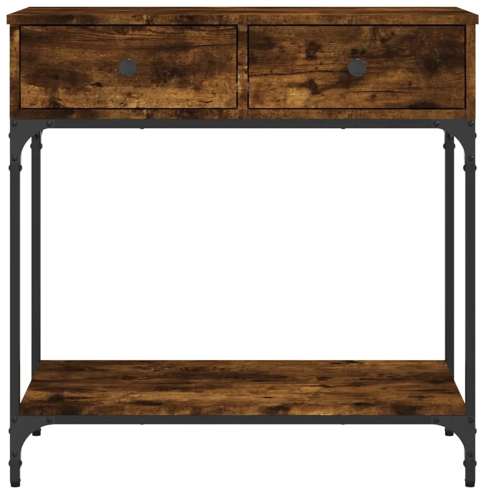 Mesa consola 75x34,5x75 cm derivados de madeira carvalho fumado