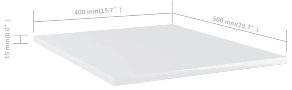 Prateleiras para estante 8 pcs 40x50x1,5cm contraplacado branco