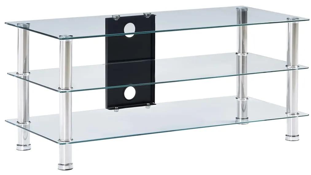 Suporte de TV 90x40x40 cm vidro temperado transparente